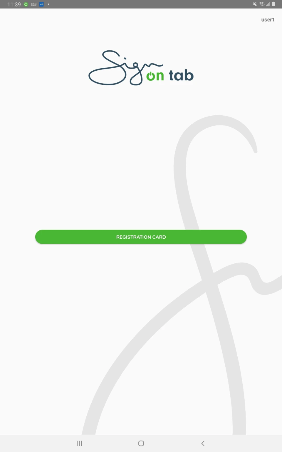 screenshot of Sign on Tab